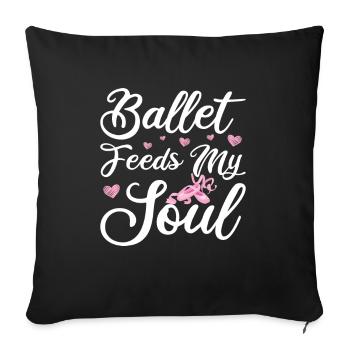Ballet - Coussin et housse de 45 x 45 cm - noir - Devant