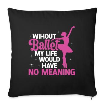 Ballet - Coussin et housse de 45 x 45 cm - noir - Devant