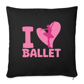 Ballet - Coussin et housse de 45 x 45 cm - noir - Devant