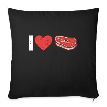 Steak - Sofa pillow with filling 45cm x 45cm - black - Front
