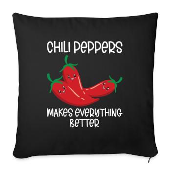 Piment - Coussin et housse de 45 x 45 cm - noir - Devant