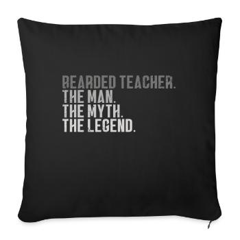 Bearded teacher - Sofa pillow with filling 45cm x 45cm - black - Front