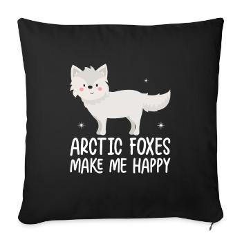 Artic fox lovers from Arctic fox - Sofa pillow with filling 45cm x 45cm - black - Front