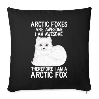 Artic fox lovers from Arctic fox - Sofa pillow with filling 45cm x 45cm - black - Front