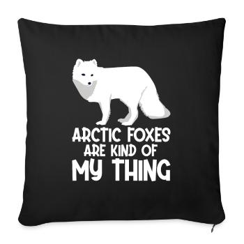 Artic fox lovers from Arctic fox - Sofa pillow with filling 45cm x 45cm - black - Front