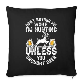Hunting and beer - Sofa pillow with filling 45cm x 45cm - black - Front