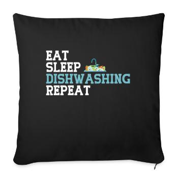 Lave-vaisselle - Coussin et housse de 45 x 45 cm - noir - Devant