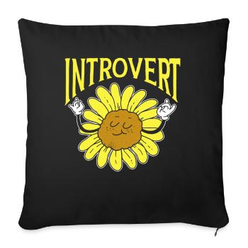 Sarcasme timide introverti Introverti - Coussin et housse de 45 x 45 cm - noir - Devant
