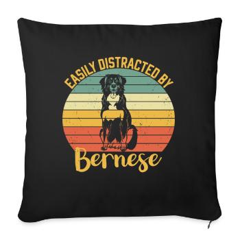 Bernese - Sofa pillow with filling 45cm x 45cm - black - Front