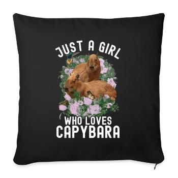 Capybara Animal Rodent Capibara - Sofa pillow with filling 45cm x 45cm - black - Front
