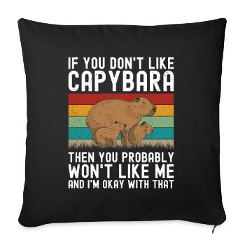Capybara Animal Rodent Capibara - Sofa pillow with filling 45cm x 45cm - black - Front