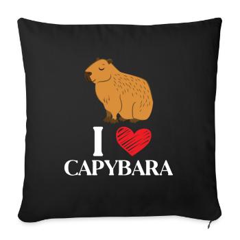 Capybara Animal Rodent Capibara - Sofa pillow with filling 45cm x 45cm - black - Front