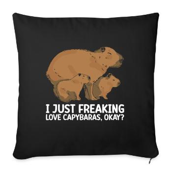 Capybara Animal Rodent Capibara - Sofa pillow with filling 45cm x 45cm - black - Front