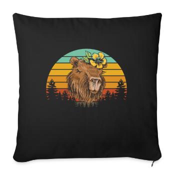 Capybara Animal Rodent Capibara - Sofa pillow with filling 45cm x 45cm - black - Front