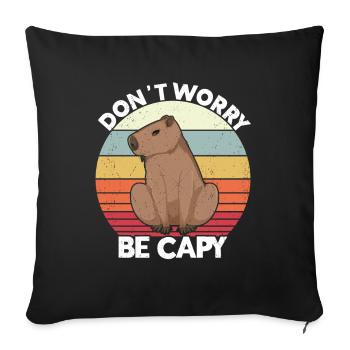 Capybara Animal Rodent Capibara - Sofa pillow with filling 45cm x 45cm - black - Front
