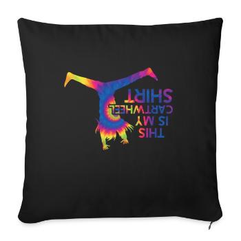 Roue de chariot -gymnaste tombe - Coussin et housse de 45 x 45 cm - noir - Devant