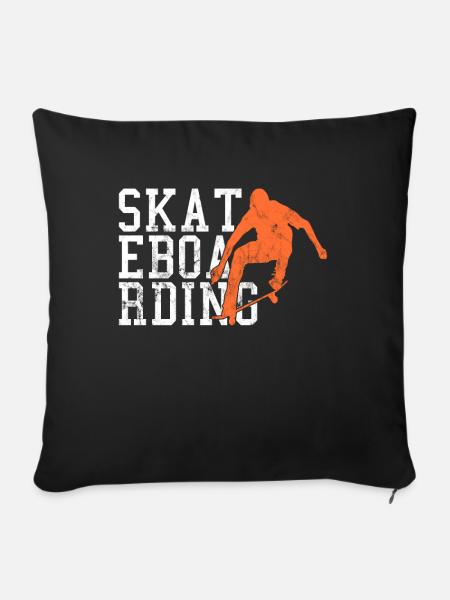 Skateboarding - Sofakissen mit Füllung 45 x 45 cm - Schwarz