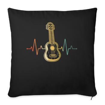 Ukulele Ukulele Player Ukulelist - Sofa pillow with filling 45cm x 45cm - black - Front