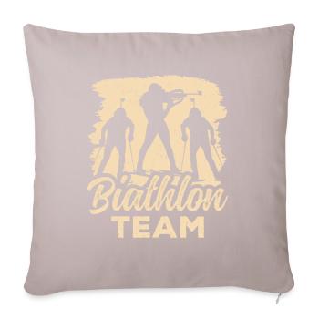 Biathlon Équipe Biathlète Biathlons Sport Biathlète - Coussin et housse de 45 x 45 cm - taupe clair - Devant