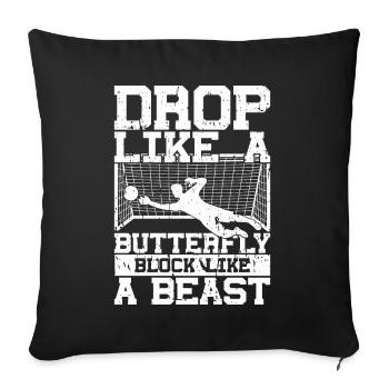 Gardien de but de football du gardien de but de football - Coussin et housse de 45 x 45 cm - noir - Devant