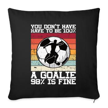 Gardien de but de football du gardien de but de football - Coussin et housse de 45 x 45 cm - noir - Devant