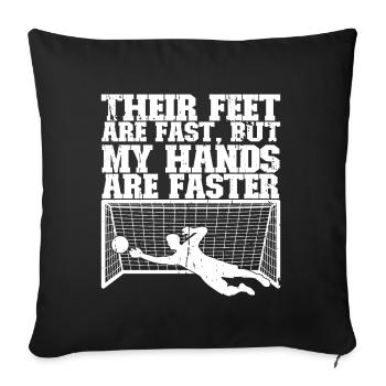 Gardien de but de football du gardien de but de football - Coussin et housse de 45 x 45 cm - noir - Devant