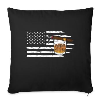 Fumeurs de cigarettes de cigares - Coussin et housse de 45 x 45 cm - noir - Devant
