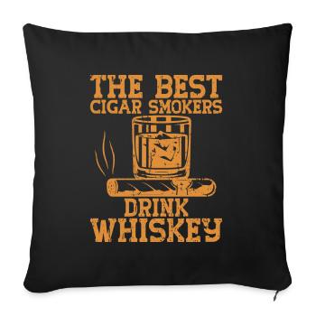 Fumeurs de cigarettes de cigares - Coussin et housse de 45 x 45 cm - noir - Devant
