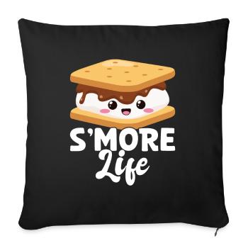 Marshmallow S'more - Sofa pillow with filling 45cm x 45cm - black - Front