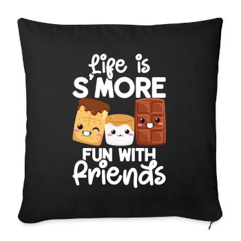 Marshmallow S'more - Sofa pillow with filling 45cm x 45cm - black - Front