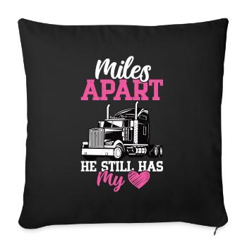 Trucker's Wife Female Truck Driver Girlfriend - Sofa pillow with filling 45cm x 45cm - black - Front