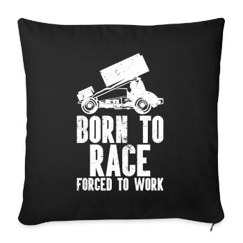 Sprint Car Racing Flag Vintage Racer Dirt Track - Sofa pillow with filling 45cm x 45cm - black - Front