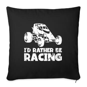 Sprint Car Racing Flag Vintage Racer Dirt Track - Sofa pillow with filling 45cm x 45cm - black - Front