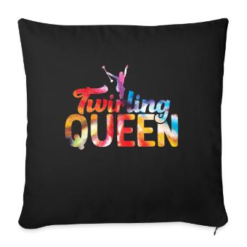 Tambourstab swirling - Sofa pillow with filling 45cm x 45cm - black - Front