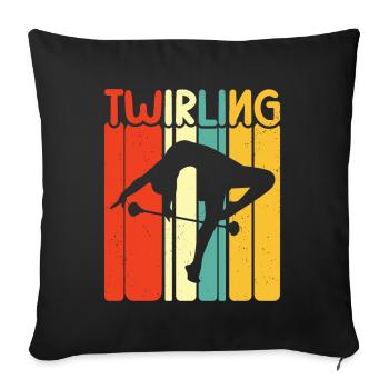 Tambourstab swirling - Sofa pillow with filling 45cm x 45cm - black - Front