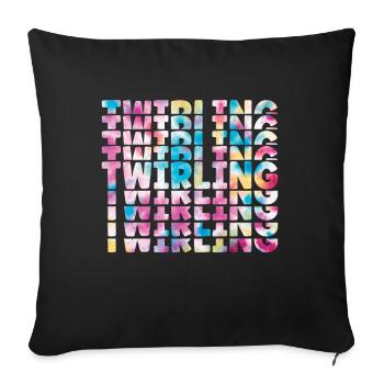 Tambourstab swirling - Sofa pillow with filling 45cm x 45cm - black - Front