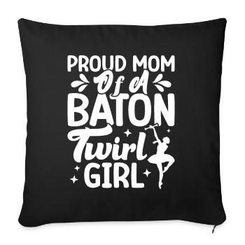 Tambourstab swirling - Sofa pillow with filling 45cm x 45cm - black - Front