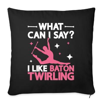 Tambourstab swirling - Sofa pillow with filling 45cm x 45cm - black - Front