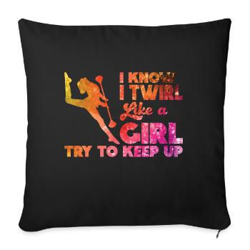 Tambourstab swirling - Sofa pillow with filling 45cm x 45cm - black - Front