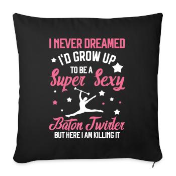 Tambourstab swirling - Sofa pillow with filling 45cm x 45cm - black - Front