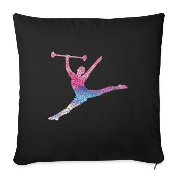 Tambourstab swirling - Sofa pillow with filling 45cm x 45cm - black - Front