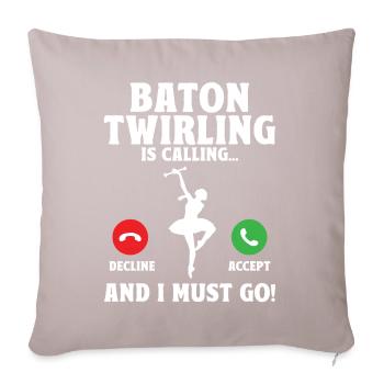 Tambourstab swirling - Sofa pillow with filling 45cm x 45cm - light taupe - Front