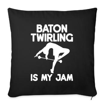 Tambourstab swirling - Sofa pillow with filling 45cm x 45cm - black - Front