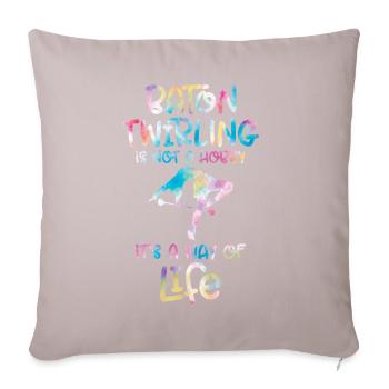 Tambourstab swirling - Sofa pillow with filling 45cm x 45cm - light taupe - Front