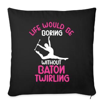 Tambourstab swirling - Sofa pillow with filling 45cm x 45cm - black - Front