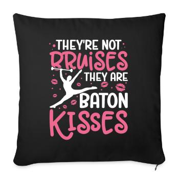 Tambourstab swirling - Sofa pillow with filling 45cm x 45cm - black - Front