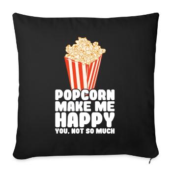 Popcorn - Sofa pillow with filling 45cm x 45cm - black - Front