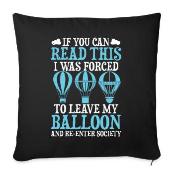 Hot Air Ballooning - Sofa pillow with filling 45cm x 45cm - black - Front