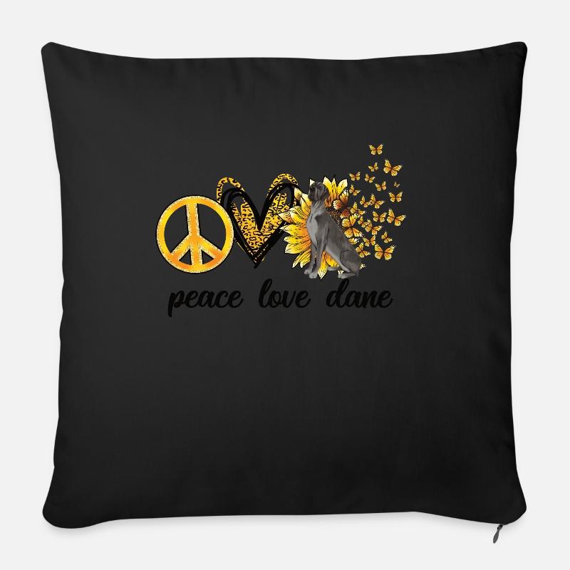 Great Dane Mom Sunflower Dane Lovers - Coussin et housse de 45 x 45 cm - noir