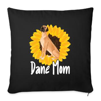 Great Dane Mom Sunflower Dane Lovers - Sofa pillow with filling 45cm x 45cm - black - Front